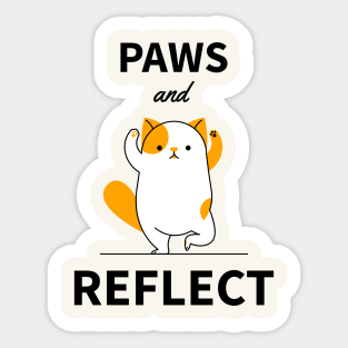 Funny Cat - Paws And Reflect Sticker